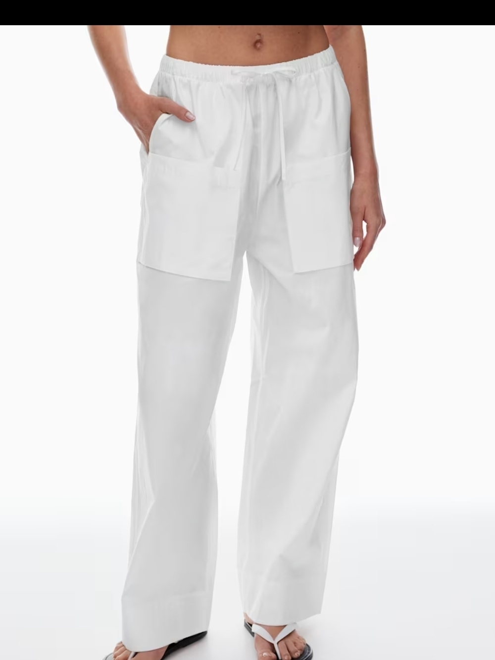 Babaton White Wide-Leg Cargo Pants Size Large